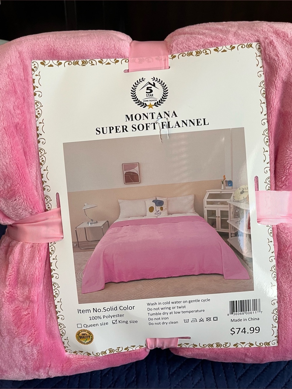 Super Soft Flannel Pink Bedspread